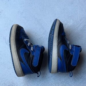 Nike Kids Black and Blue High-Top Sneakers